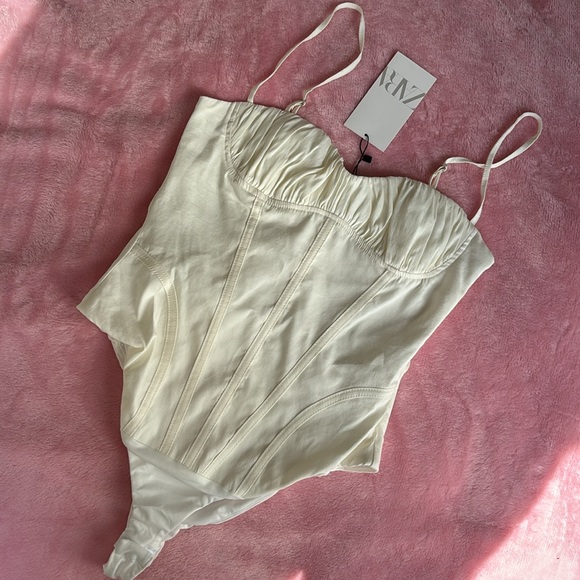 🤍Zara Linen Blend Corset Style Bodysuit - Picture 5 of 12